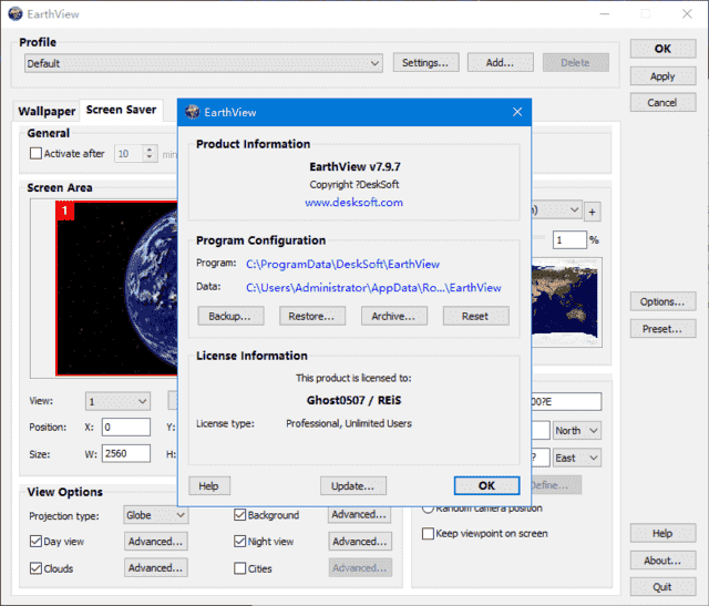 EarthView(提供卫星地球照片作为壁纸) v7.13.0 便携版-酷软