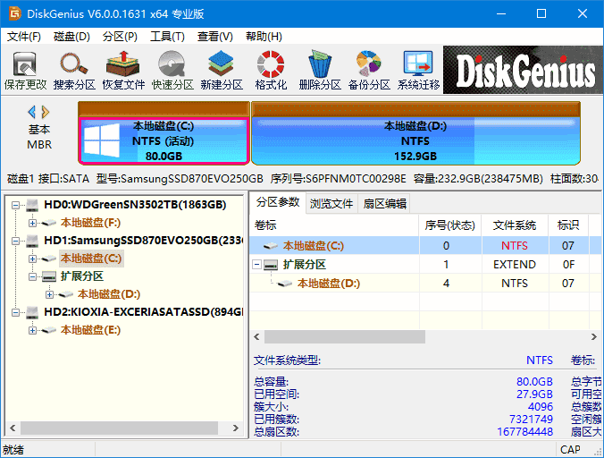 DiskGenius Professional 6.0.0.1631 Crack 汉化绿色版v4