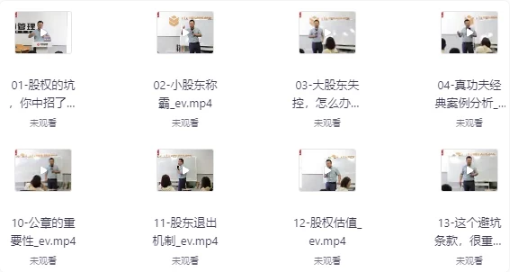 宋俊生全套股权设计高管课（含股权方案工具包）-酷软