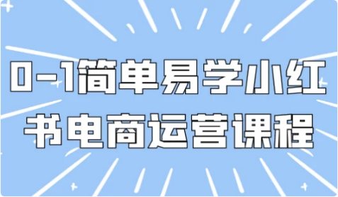 0-1简单易学小红书电商运营课程-酷软