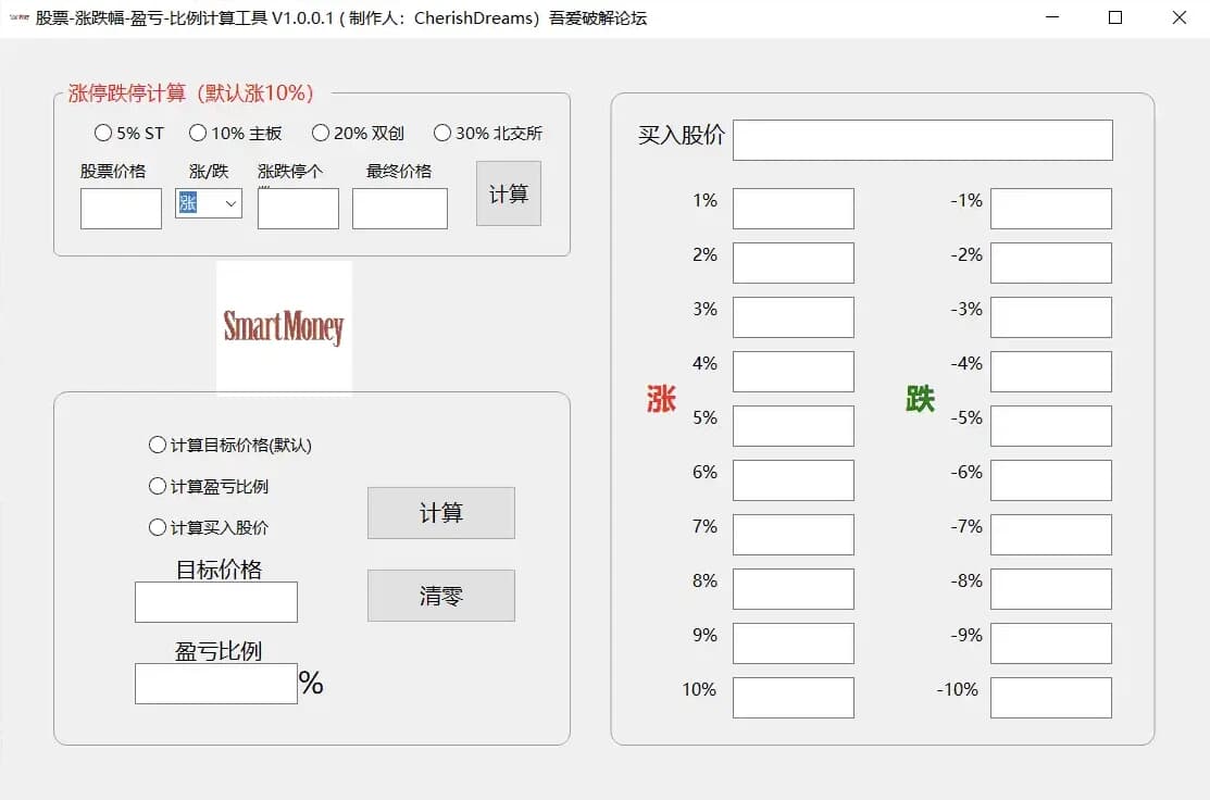 图片[1]-股票涨跌幅盈亏比例计算工具-酷软
