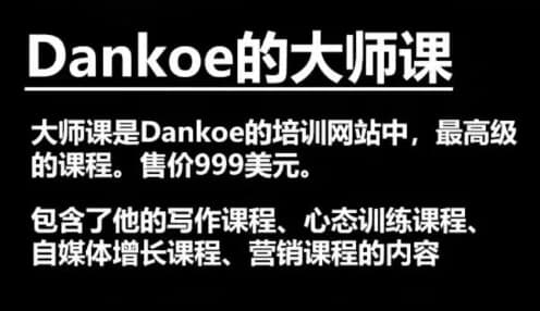 Dankoe的大师课：针对个人创业者与自由职业者的进阶课程-酷软