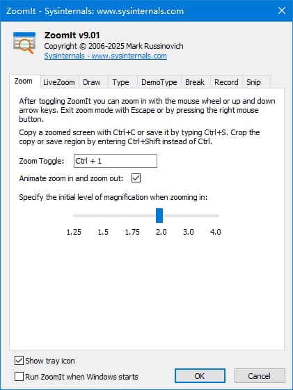 图片[1]-Sysinternals ZoomIt(微软放大镜工具) v9.01 绿色版-酷软