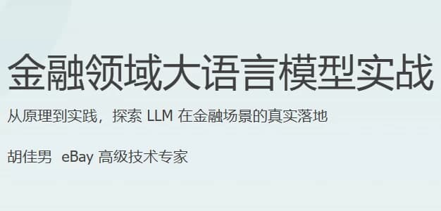 金融领域大语言模型实战-酷软