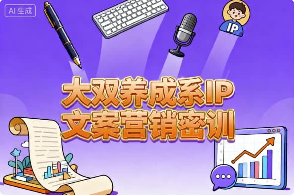 大双养成系IP文案营销密训，从0到1掌握变现文案系统-酷软
