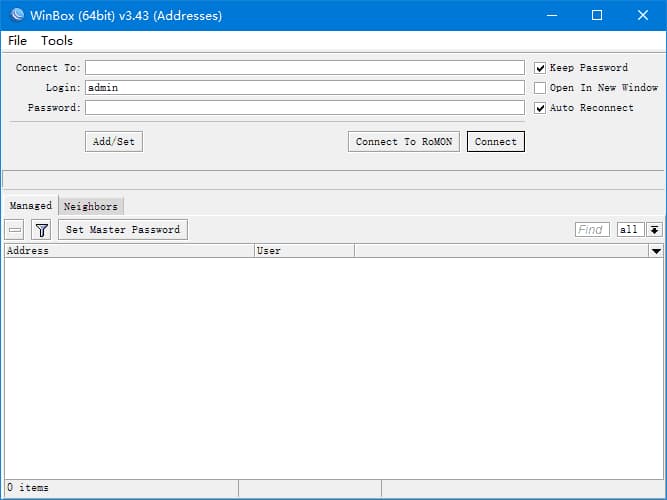 图片[1]-WinBox(远程配置管理ROS软路由工具) v3.43 绿色版-酷软