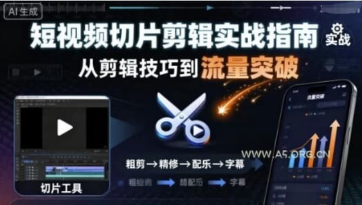 短视频切片剪辑实战指南，轻松实现流量突破与变现-酷软
