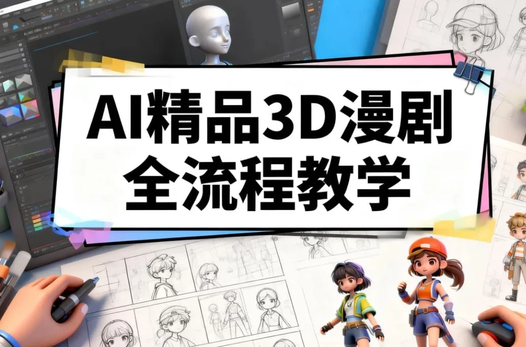 AI精品3D漫剧全流程教学,零基础轻松打造爆款动画短剧-酷软