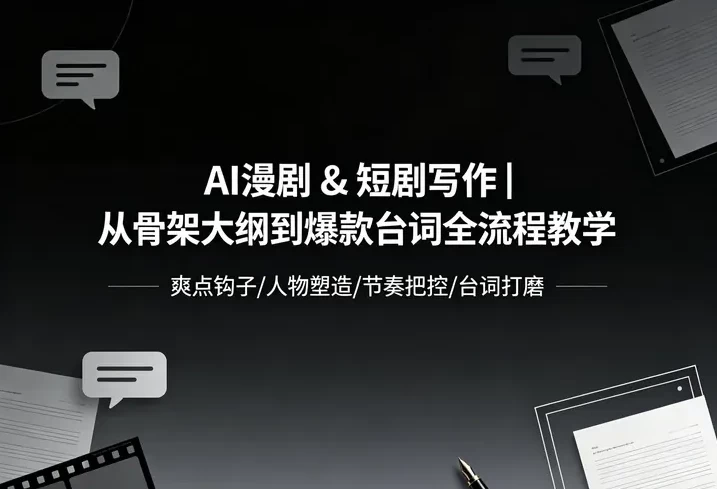 AI漫剧 & 短剧写作｜从骨架大纲到爆款台词全流程教学-酷软