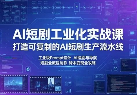 AI短剧工业化实战课 打造可复制的AI短剧生产流水线-酷软