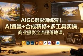 AIGC摄影训练营,AI置景+合成精修+多工具实操-酷软