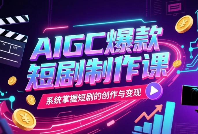 AIGC爆款短剧制作课,系统掌握短剧的创作与变现-酷软