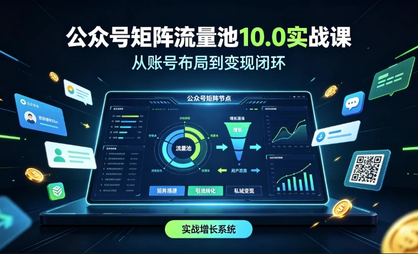 公众号矩阵流量池10.0实战课-酷软