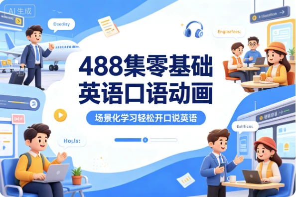 488集零基础英语口语动画,场景化学习轻松开口说英语-酷软