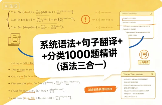 系统语法+句子翻译+分类1000题精讲(语法三合一)-酷软