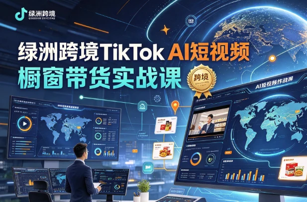 绿洲跨境TikTok AI短视频橱窗带货实战课-酷软